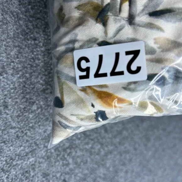 Zara Basic Pants Womens 4 Yellow Leaf Print Slim Ankle Chino Trousers Cotton - Picture 16 of 16